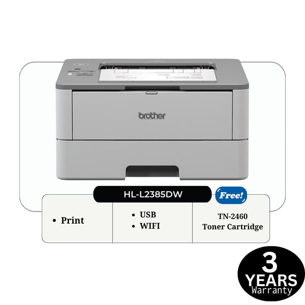 Brother HL-L2385DW Wireless Mono Laser Printer | Auto 2-sided Print | NFC Tap-to-Connect
