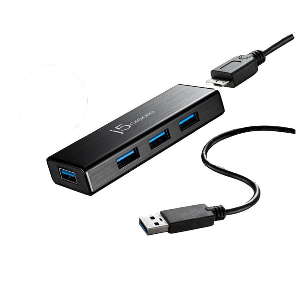 J5create JUH340 Hab USB*4 / 4-Port USB 3.0 Mini Hub with AC Adapter For Acer, HUAWEI, SAMSUNG, Mouse, keyboard