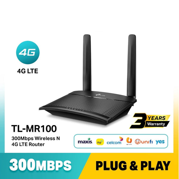 TP-Link TL-MR100 Wireless N300 4G LTE Mobile Direct SIM Modem Router