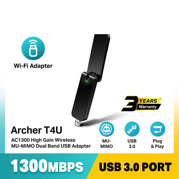 TP-Link AC1300 Dual Band Archer T4U Wireless USB Adapter