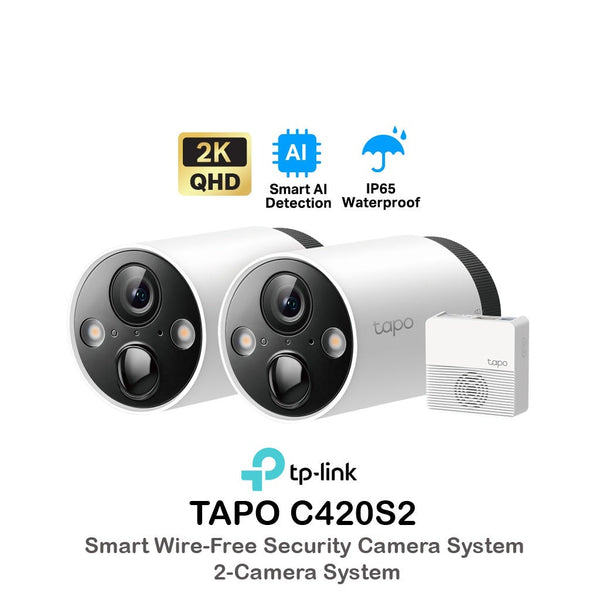 TP-Link Tapo C420S2 2K QHD Battery Operated Rechargeable IP65 Outdoor Wireless WiFi Smart IP Camera Surveillance CCTV