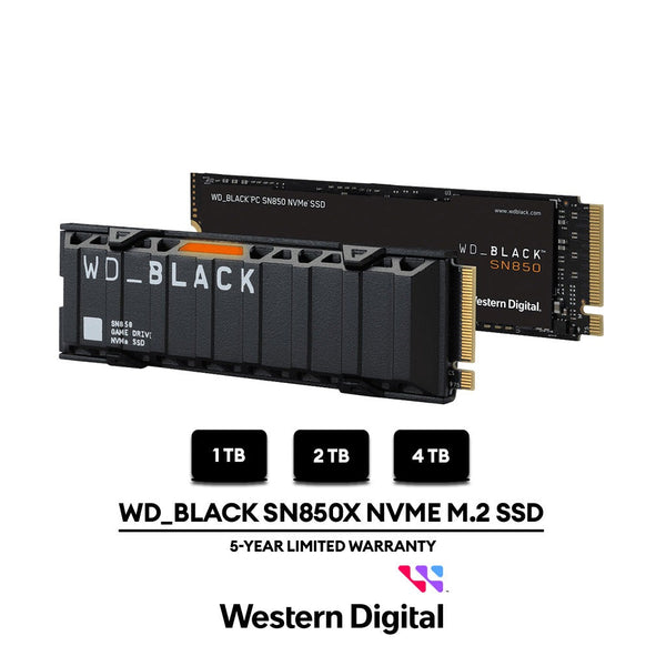 Western Digital WD Black SN850X 1TB / 2TB / 4TB NVMe PCIe Gen4 x4 M.2 2280 SSD (With Heatsink / Without Heatsink)