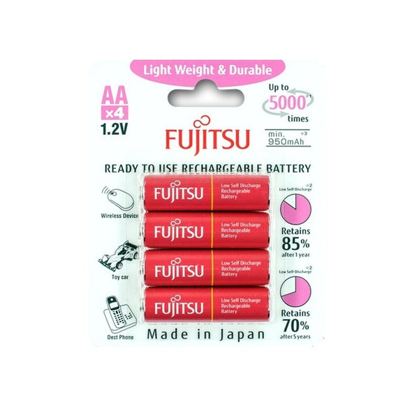 Fujitsu 4xAA 1000mAh HR-3UTLA(4B) Light Weight Rechargeable Battery