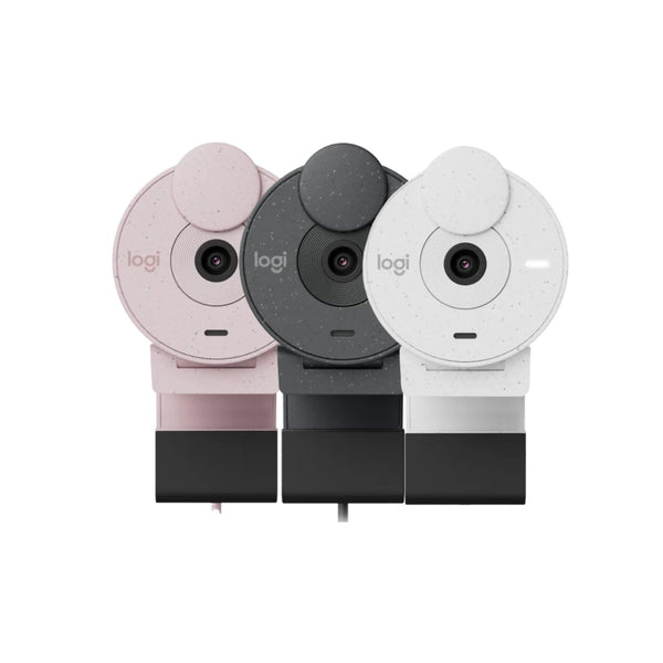 Logitech BRIO 300 Full HD Webcam With Privacy Shutter (USB-C) | Off-White / Rose / Graphite