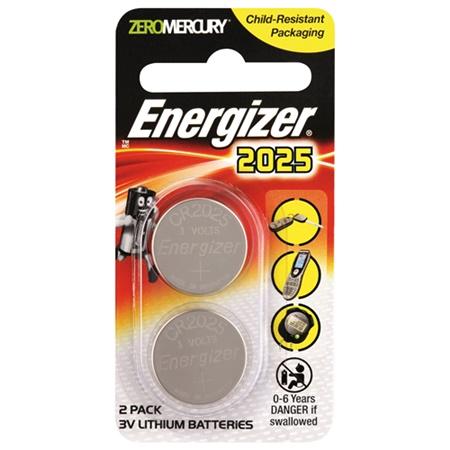 Energizer CR2025 3V Lithium Batteries - 2PCS