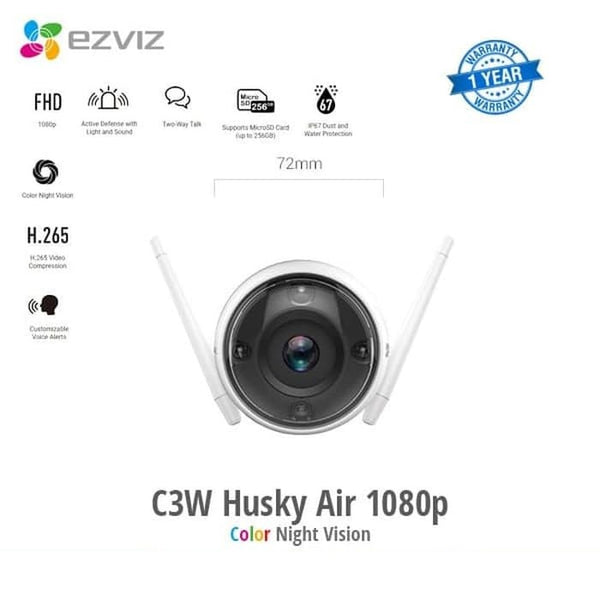 Ezviz Husky Air C3W 1080P Outdoor Network Camera (Color Night Vision) (CS-CV310-A0-3C2WFRL)