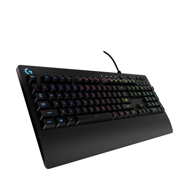 Logitech G213 Prodigy Wired / Corded Gaming Full Sized Keyboard | RGB Backlit | Integrated Palm Rest | Media Controls | Anti Ghosting Matrix - Black
