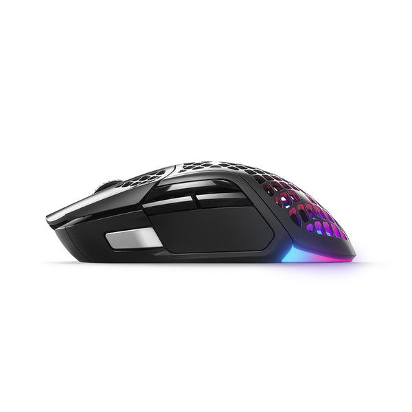 SteelSeries Aerox 5 Wireless + Bluetooth RGB Ultra Lightweight Multi-Genre 9 Programmable Buttons Gaming Mouse (62406)