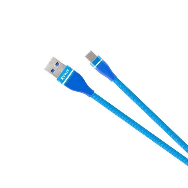 XPower USB AM to Type-C Fabric Braided 3A 1m FBC-100 (Blue)